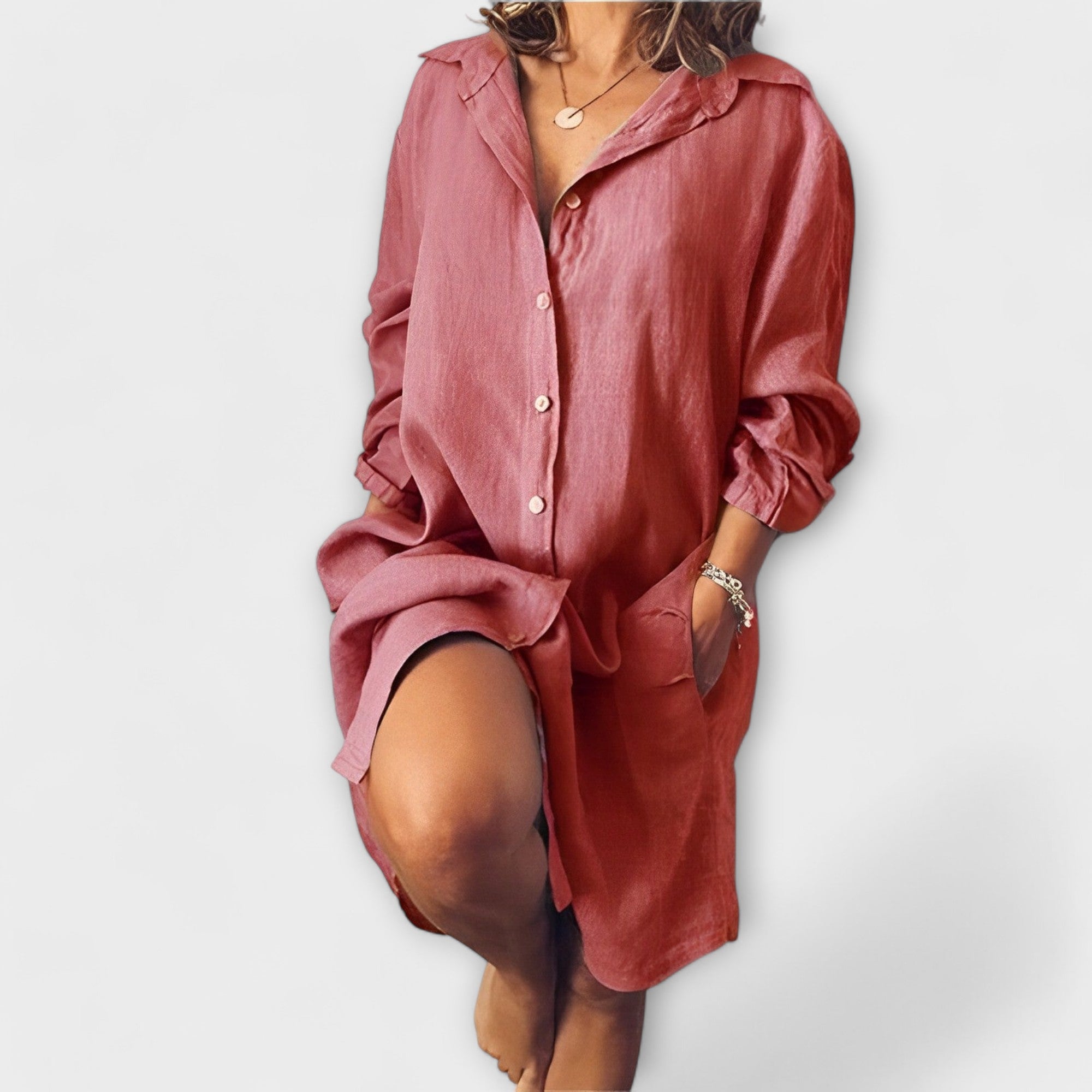 Nathania | Casualowa lniana bluzka na co dzień