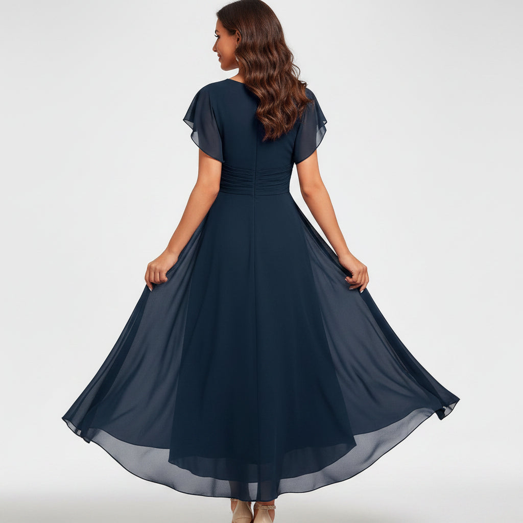 Veromida – elegancka sukienka maxi z dekoltem V