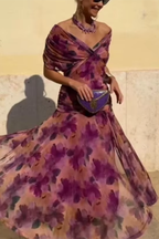 Valentina – elegancka sukienka maxi z dekoltem V