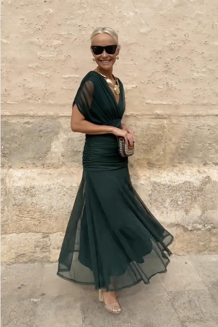 Valentina – elegancka sukienka maxi z dekoltem V