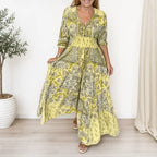 Aisha – sukienka maxi z orientalnym nadrukiem paisley