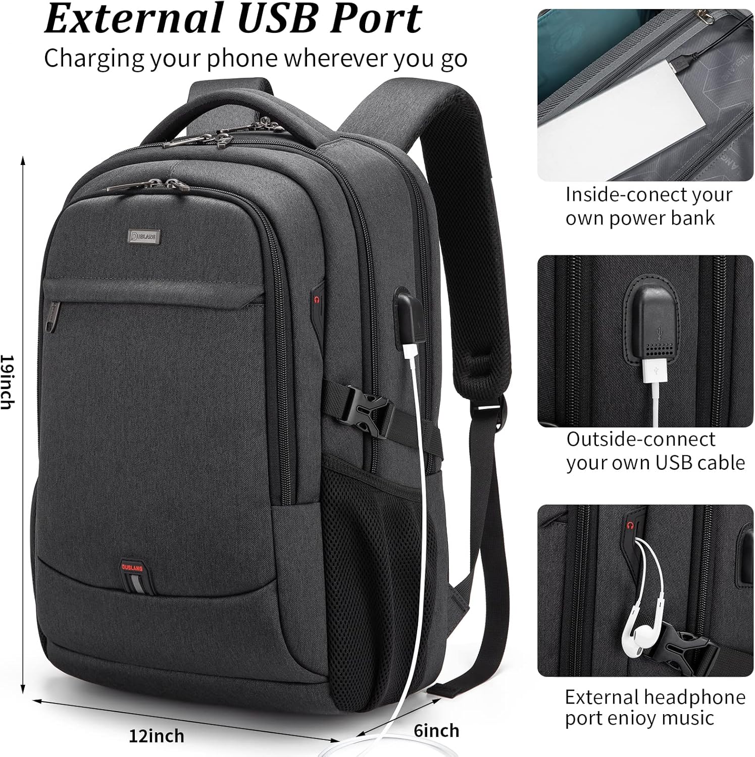 Podróżny antykradzieżowy na laptopa z portem USB smart