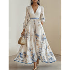 Floriana – plisowana sukienka maxi w kwiaty