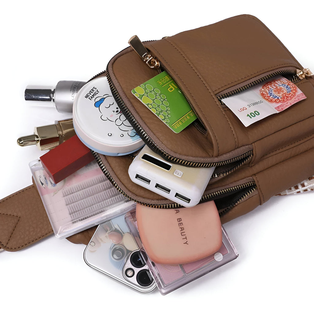 Torba crossbody z wieloma przegrodami i bezpiecznym zamkiem błyskawicznym