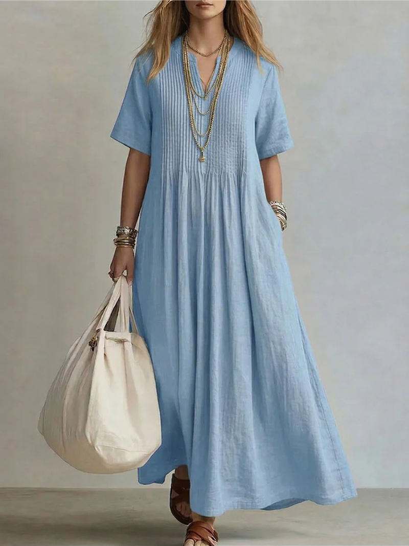 Natalia – plisowana sukienka maxi