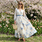 Floriana – plisowana sukienka maxi w kwiaty