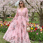 Floriana – plisowana sukienka maxi w kwiaty