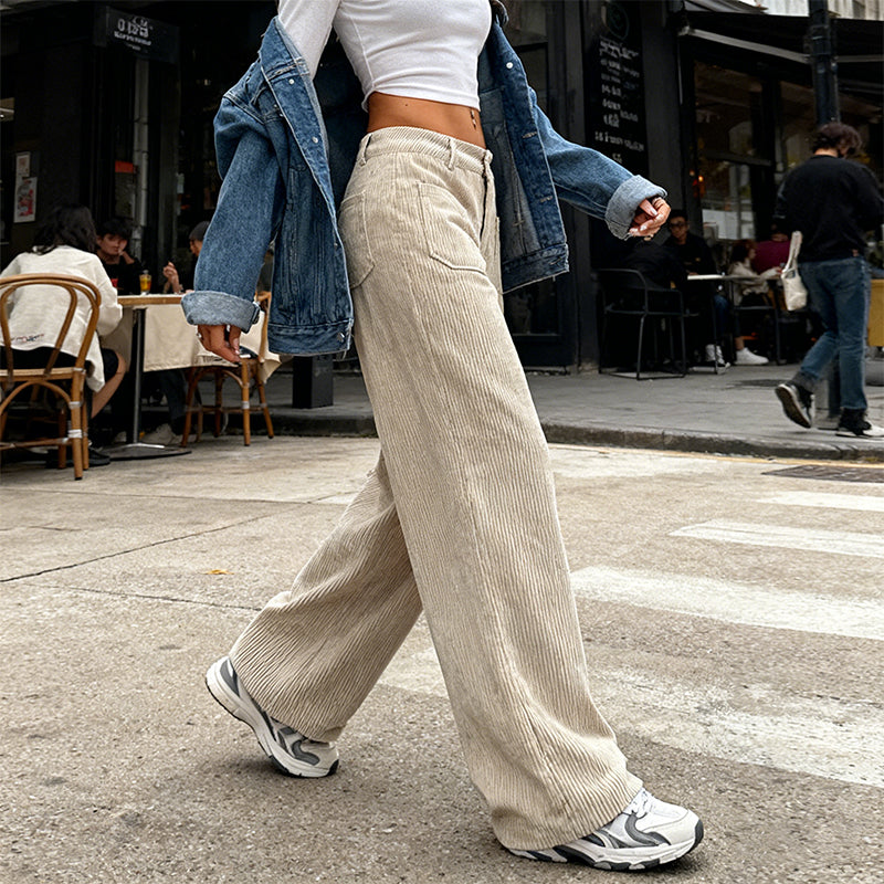 Kristin Damskie spodnie – Luźny krój i wysoki stan dla maksymalnego komfortu i stylu