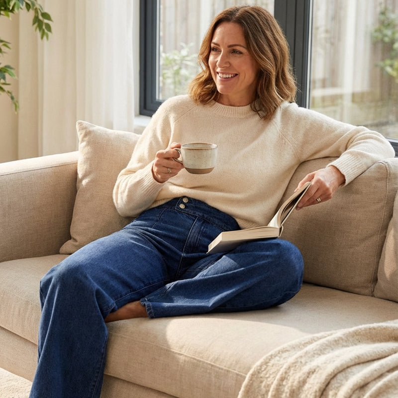 Janet damskie jeansy z wysokim stanem i szerokimi nogawkami