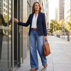 Lucy damskie jeansy vintage z wysokim stanem i szerokimi nogawkami