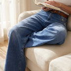 Lucy damskie jeansy vintage z wysokim stanem i szerokimi nogawkami.