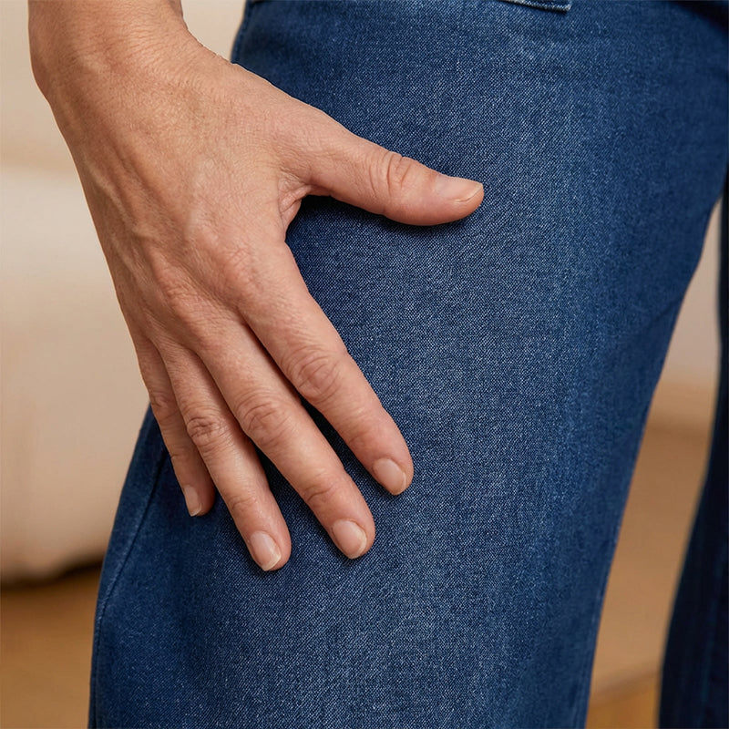 Olivia Jeansy damskie ze ściągaczem w pasie i szerokimi nogawkami