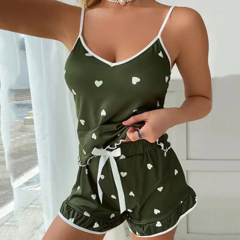 Piżama damska z motywem serc